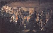 Vassily Maximov Arrival of a Sorcere at a Peasant Wedding oil painting